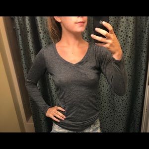Grey long sleeve v neck